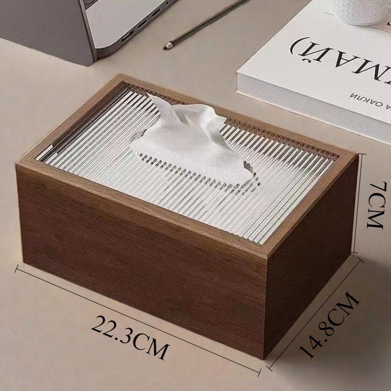 Wooden Tissue Box Luxury Acrylic Aesthetic Elegant Tissue Case Rectangular Simple Napkin Box Home Table Storage Decoration