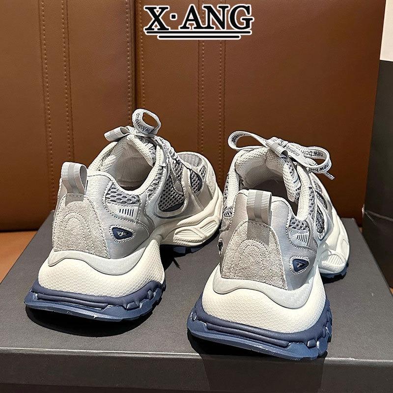 Leather little monster dad shoes women's autumn new thick-soled heightening women's shoes casual sports shoes