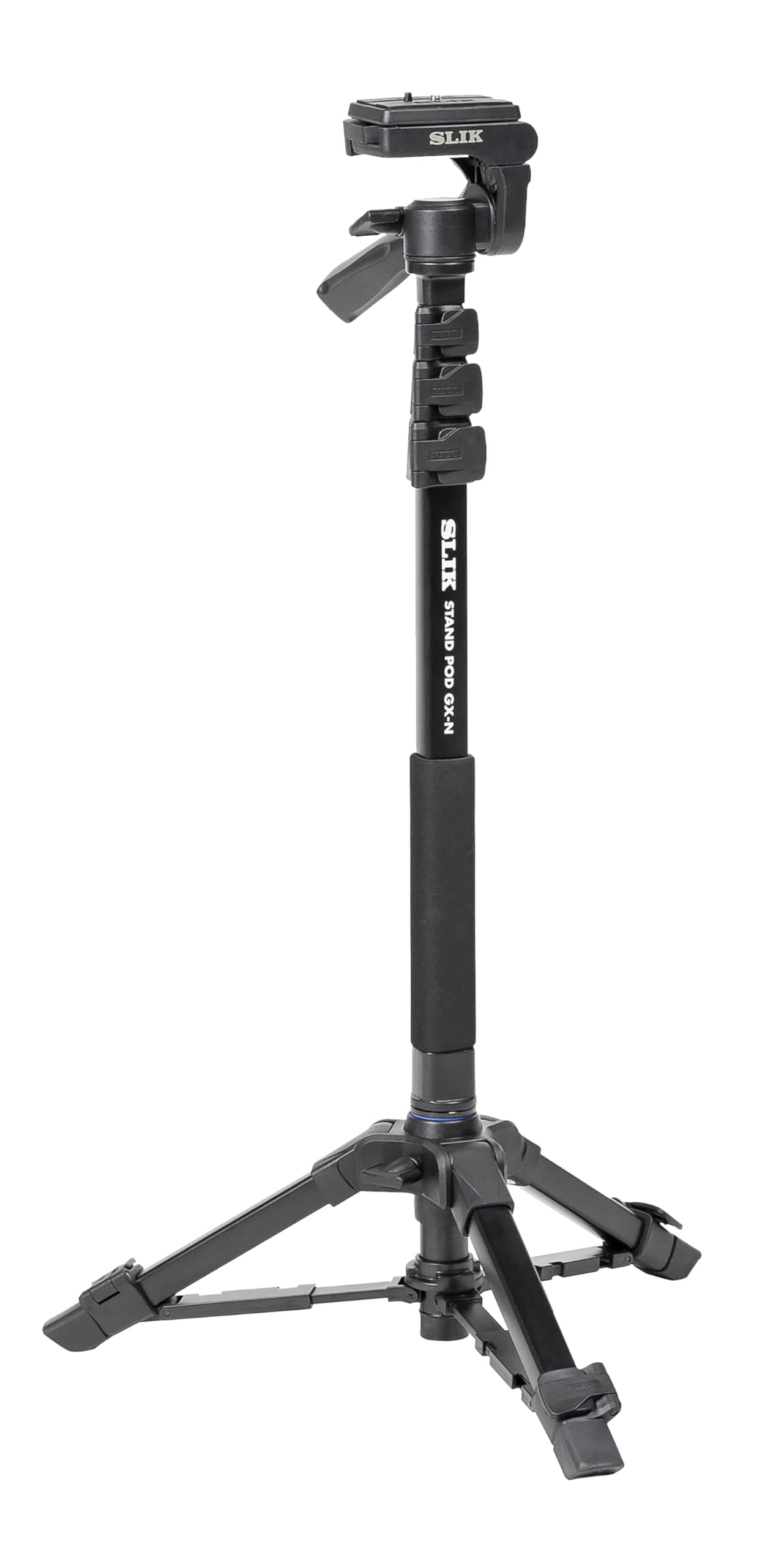 

Монопод SLIK и простая подставка для штатива с рычажным фиксатором и панорамной головкой, быстроразъемный тип 217122, черный GX-N, 4-ступенчатый, 3-позиционный чёрный