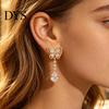 Comfortable Daily Wear Jewelry 1 Pair Butterfly Drop Earrings for Women, Inlay Teardrop Zirconia Earrings, Minimalist Silver Tone Sparkly Rhinestone