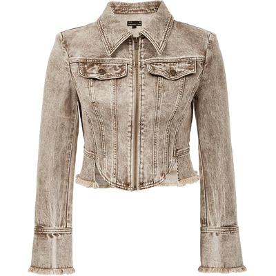 Women's Distressed Raw Edge Denim Jacket