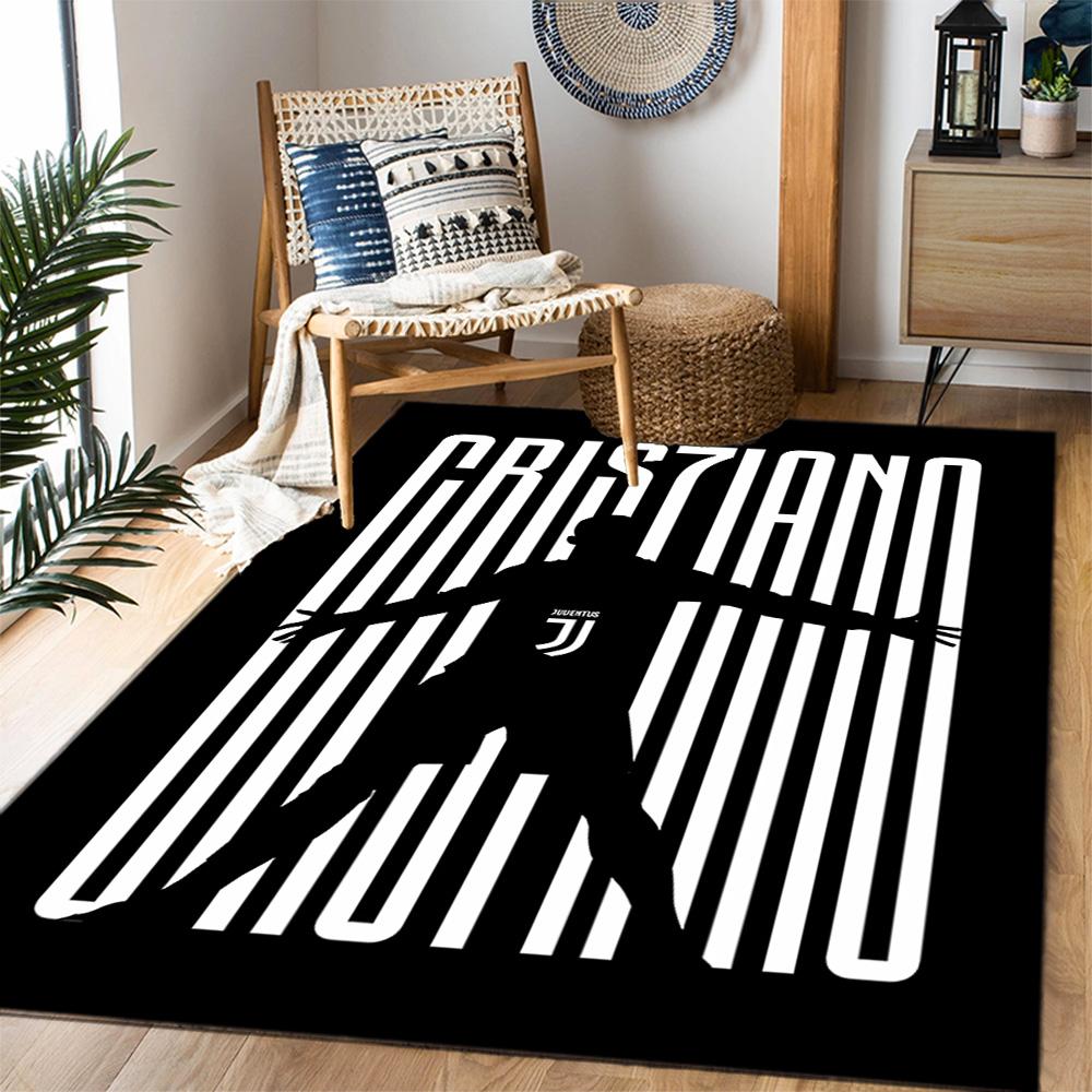 Ronaldo's Legendarische Nummer 7 Thema Anti-Slip Vloerkleden - Polyester Woondecoratie, Geschikt voor Slaapkamers, Woonkamers, Entrees, Studio's en Decoraties