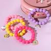 3 Children's Cute Sunflower Rainbow Unicorn Beaded Bracelets, Outer Diameter 6cm/2.36in