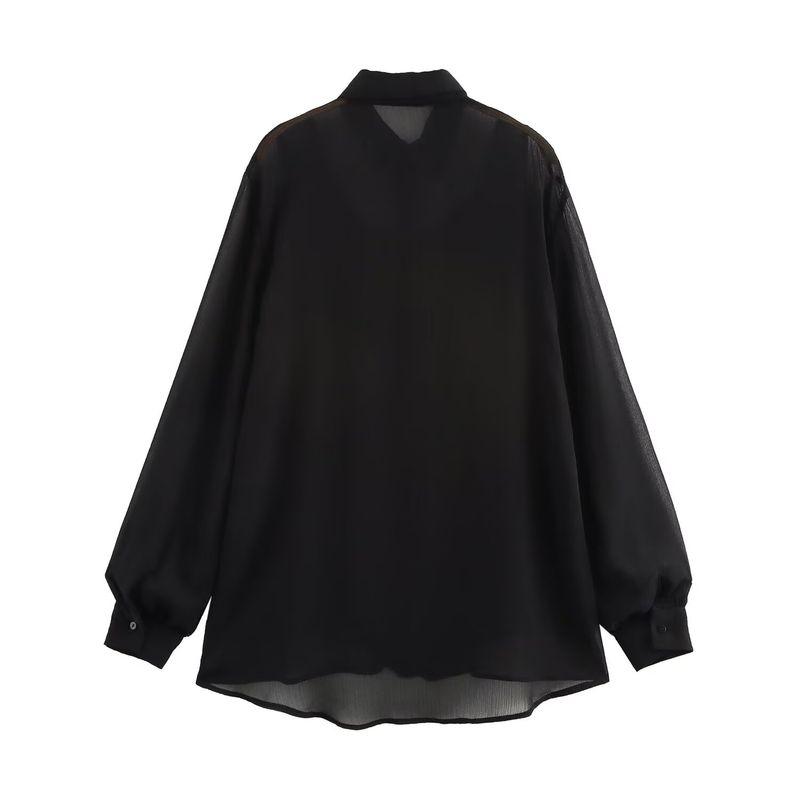 Jnleaog Autumn New Women's Clothing Fashion Style French Style Fashionable All-Match Fake Two-Piece Chiffon Casual Shirt