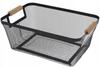 Storage Basket 305x215x14cm Metal with Wooden Handle