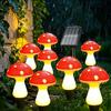 Luzes Solares de Jardim 8/12/20 LEDs Cogumelo Vermelho Fofo Lâmpada para Gramado Decoração de Exterior para Casamento Feriado Pátio Natal Jardim