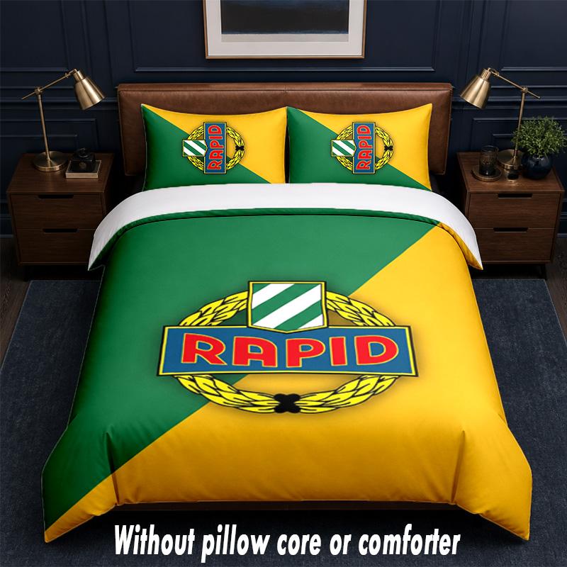 Rapid Wien FC Design Bed Bedding Set 1 Duvet Cover + 2 Pillowcases Soft Breathable Household Bed Linens