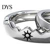 Sun Moon Rings 1 Pair Matching Couple Ring, Wedding Engagement Promise Alloy Ring Hypoallergenic Open Romantic Gift for Him Her Adjustable