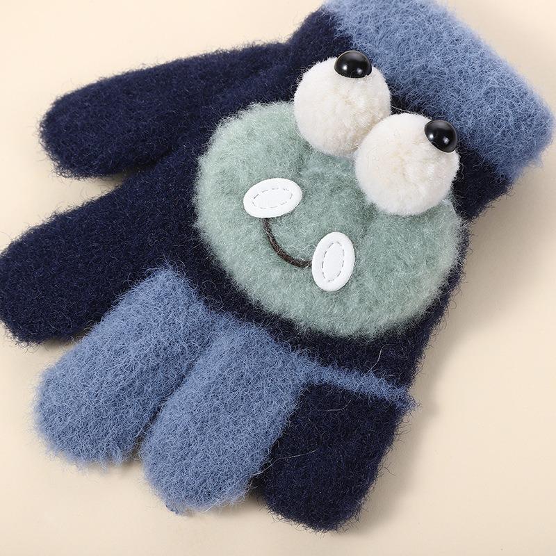Children's gloves winter warm kindergarten baby five-finger gloves boys and girls finger thickened fleece cold moisture