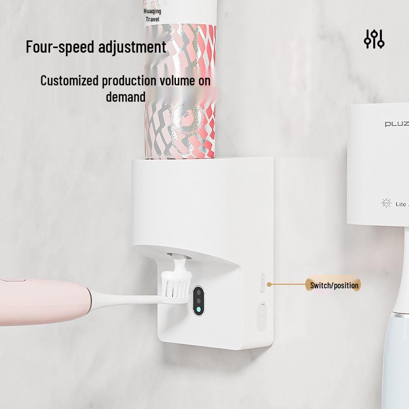 Smart Infrared Sensor Toothpaste Dispenser & Easy-Clean Wall-Mounted Toothbrush Holder