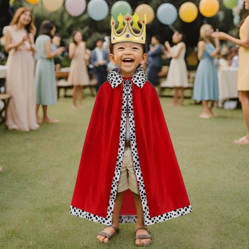 Halloween Cloak Children Adult King Prince Dress Up Show Costume Christmas Cloak Red Cloak Shawl