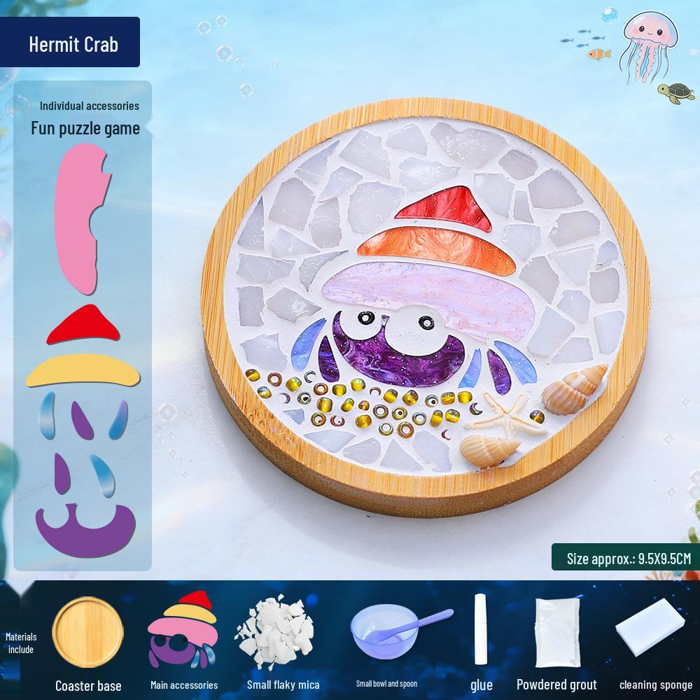 Marine Life Series DIY Mosaic Coaster Kit: Cultural Collage Materials