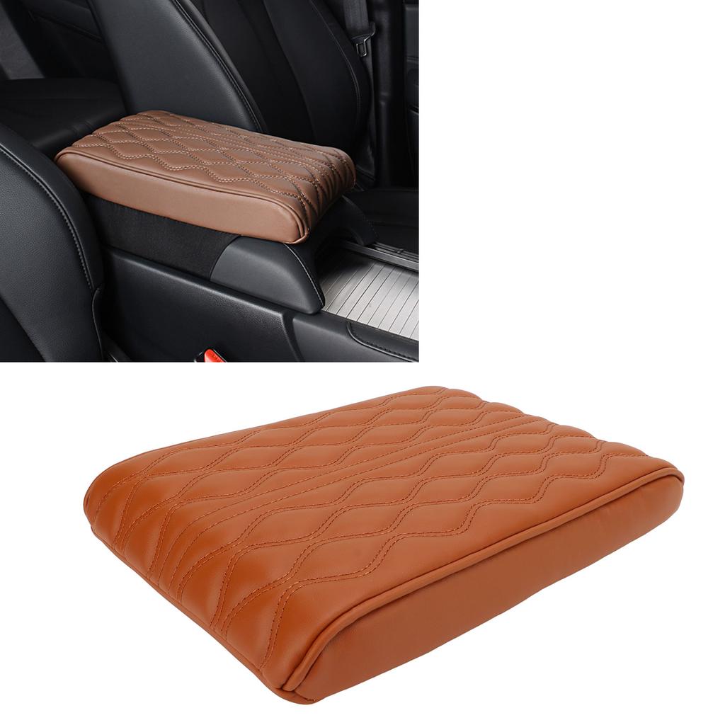 Center Console Armrest Cover Pad   PU Leather Waterproof Elastic Strap for SUV Truck Car