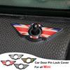 2Pcs Car Interior Door Pin Lock Wing Emblem Badge Sticker For Mini Cooper Clubman S R50 R53 R55 R56 F54 F55 F56 F60 Countryman