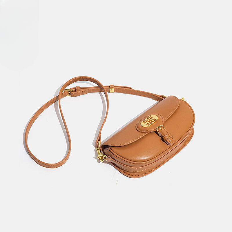 Fashionable Saddle Bag, Personalized and Trendy Texture Moon Bag, Retro Large-capacity Single-shoulder Bag, Crossbody Women's Bag