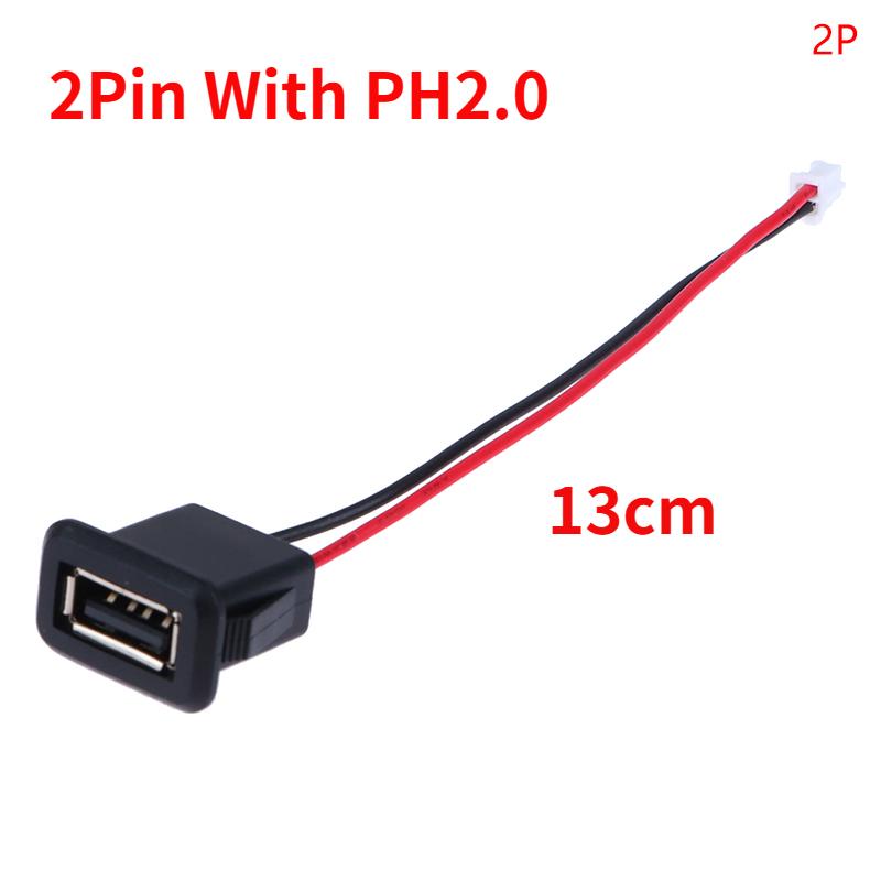 1PC  2 Pin 4 Pin USB 2.0 Female Power Jack 2P 4P USB 2.0 Charging Port Connector Data Interface with Cable USB Charger Socket