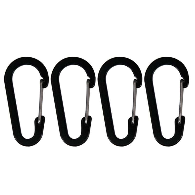 6.1cm Aluminum Carabiners Clip, Set of 4, for Camping, Hiking, Outdoor and Gym