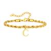Vnox Braccialetti con Lettere A-Z per Uomo, Braccialetto a Catena Intrecciata in Acciaio Inossidabile Placcato Oro, Classico Braccialetto con Nome Regalo per Lui