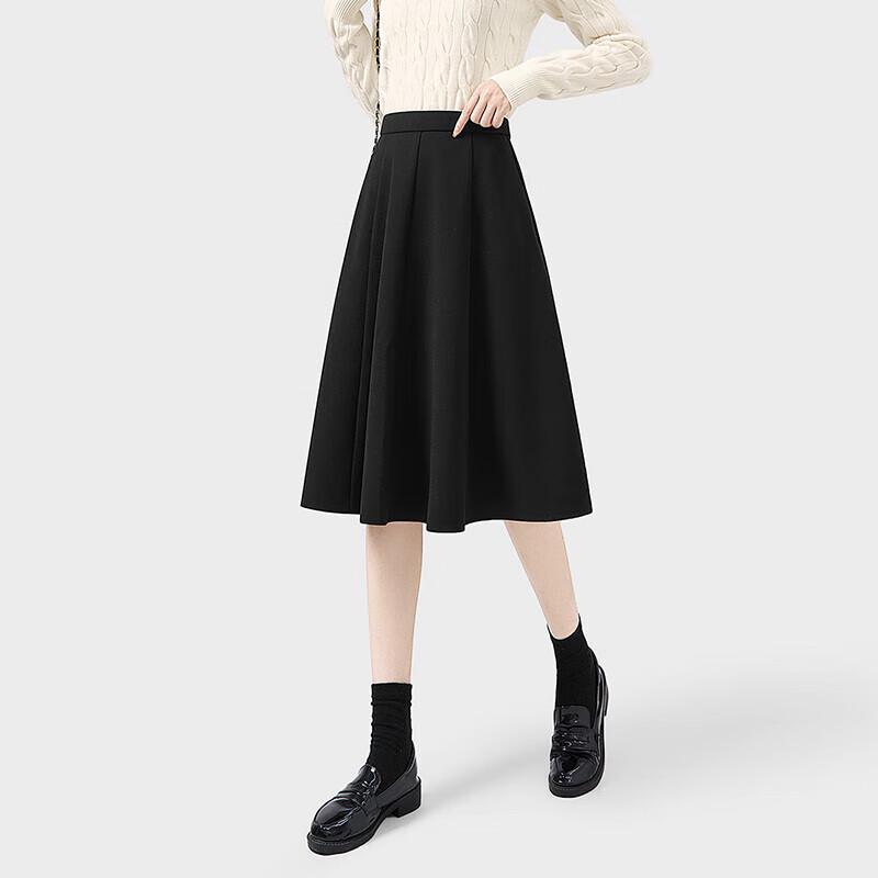 Shechi High-Waist Pleated Midi Skirt M