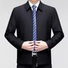 Spring and Autumn High-end Men's Jackets, Middle-aged and Elderly Dad Wear Business Casual Lapel Mulberry Silk Men's Jackets