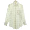 70s Vintage Window Pen Check Long Sleeve Shirt 32 Light Yellow Men's Used