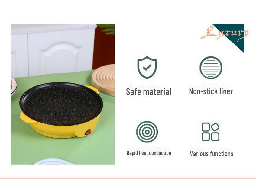 Tigaie electrică antiaderentă pentru grătar coreean, friptură și takeaway – Putere mică, dimensiune mini pentru cămine studențești