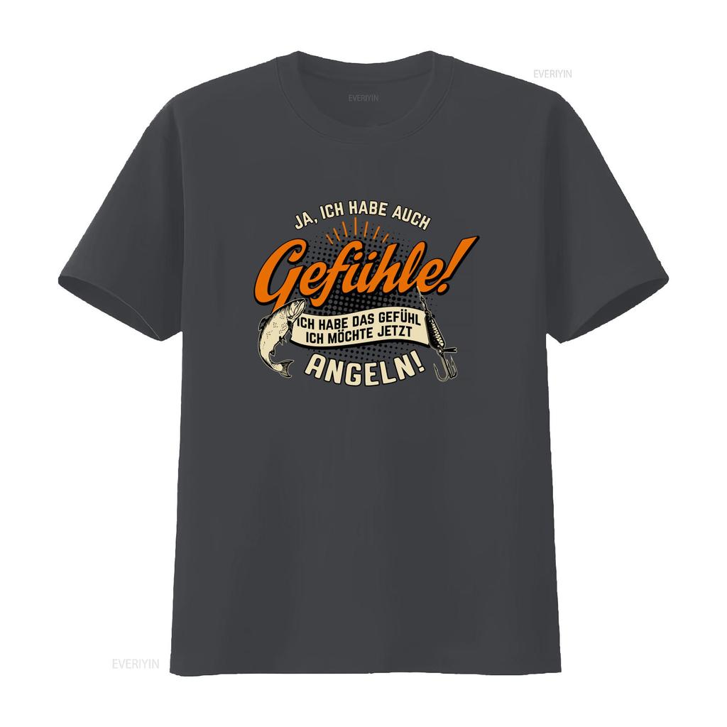 Angler Fishing Feel T Shirt for Men with Funny Sayings Ich Habe Das Gefühl Möchte Jetzt Angeln vintage Washed Unisex