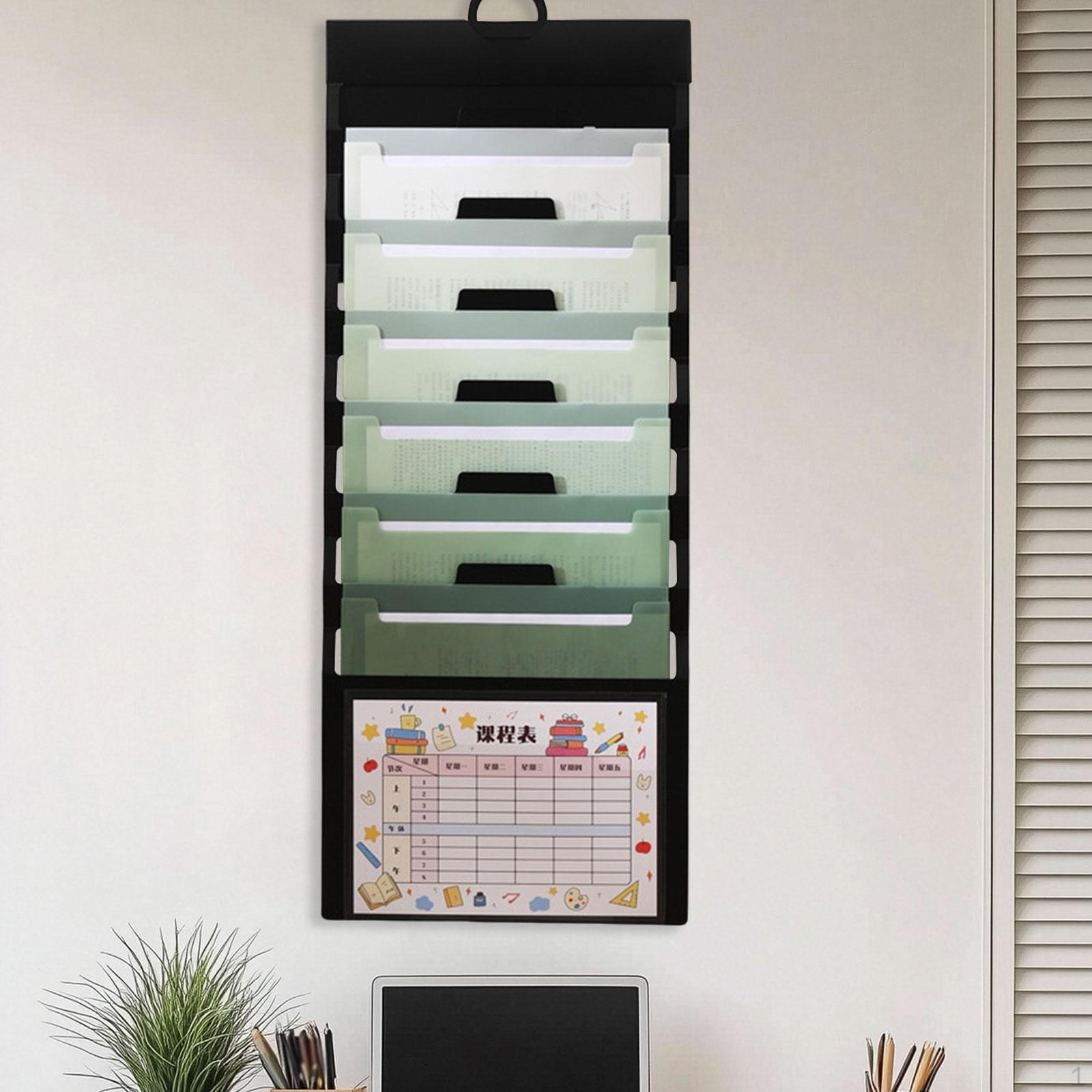 

Подвесной настенный органайзер для документов, расширяемый, 6-уровневый держатель для документов, для офиса green