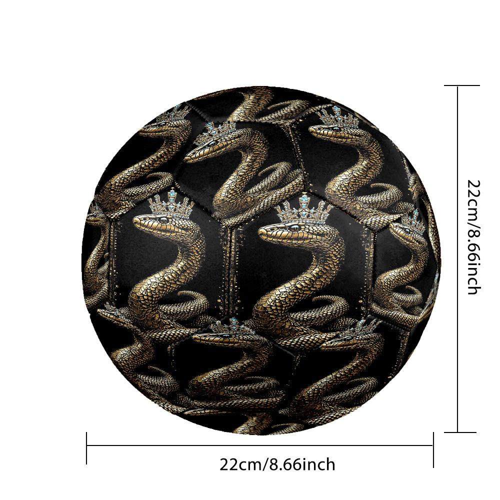 Snake and Skull Indoor Soccer Ball Size 5 Colorful All Ages Machine Stitched PVC Competition Ready Durable High-Bounce