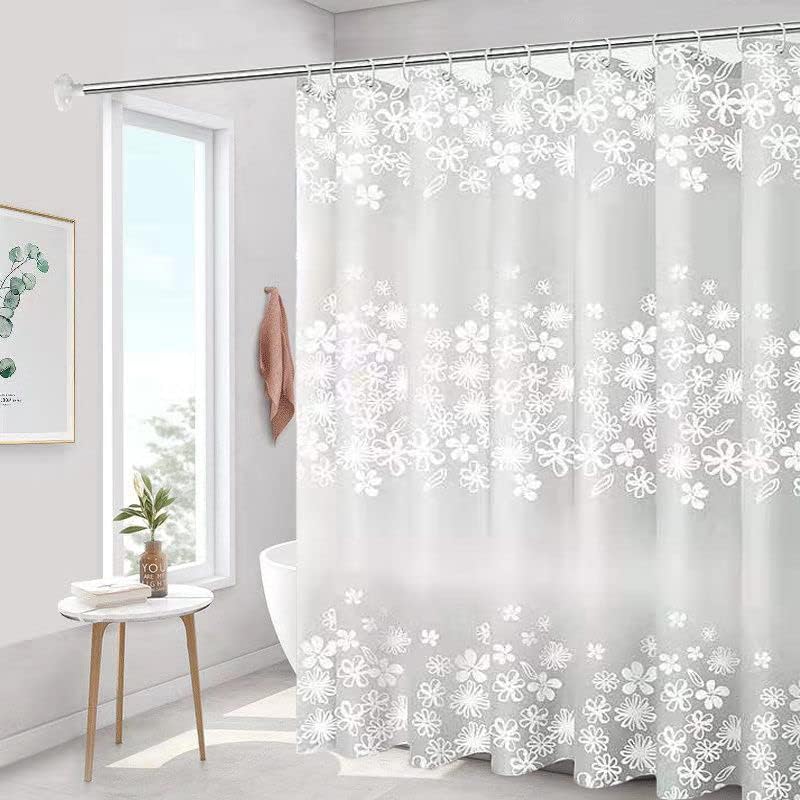 Shower Curtain Liner with 12 Plastic Hooks, 72x72 Inch Plastic Shower Curtain Liner for Shower Stall & Bathtubs, Bathroom Curta Shower Curtain and