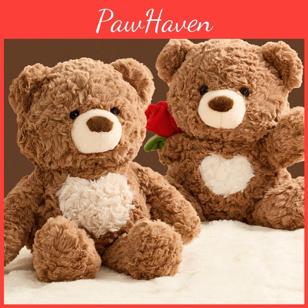 Bear Rose Teddy Plush Toy Cartoon Stuffed Animal Doll Cute Kids Birthday Gift