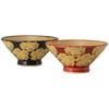 Nishikai Toki Hasami Ware Pair of Rice Matcha and Small Bowl Red and Diameter X 6cm Made In 25653 "Floral Pattern" Bowls, Bowl, Bowl, Set, Black,