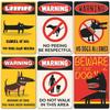 Dog Metal Tin Signs Vintage Poster Beware of Dog Retro Tin Plates Wall Stickers for Garden Family House Door Decoration