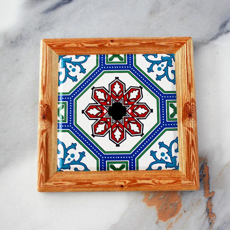 2025 Богемская Квадратная Винтажная Ретро Изоляционная Подкладка, Коврик Цветочная Плитка Керамическая Подставка для Кофе, Подкладки для Украшения Кухни Дома Рабочего Стола