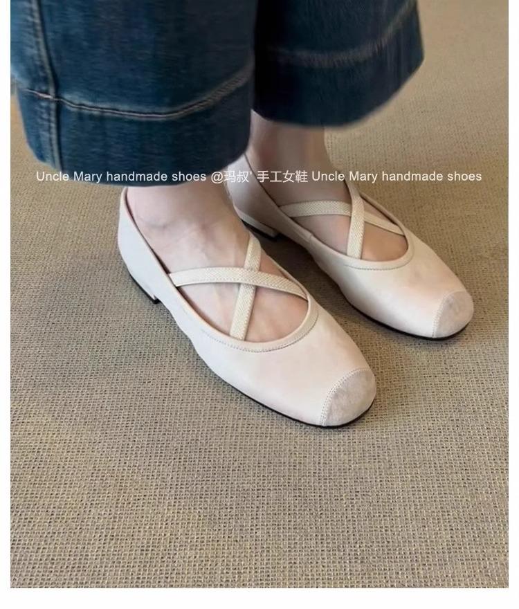 Cuir d'agneau super doux ~ chaussures simples rétro françaises pour femmes, ballerines plates, escarpins, chaussures de soirée, chaussures Mary Jane à brides croisées