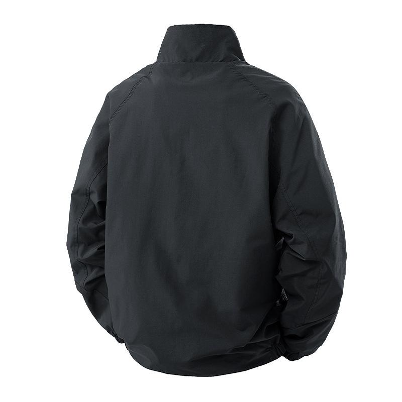 New Two-bar Jacket Waterproof Windproof Spring and Autumn Thin Top Thin Korean Lapel Men's Clothing