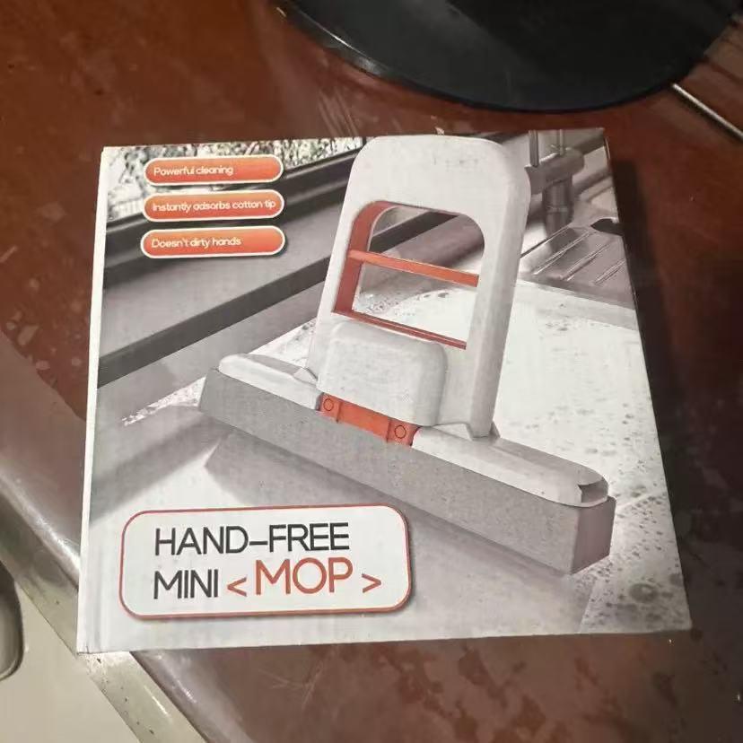 

Compact Durable Hands-Free Desktop Sponge Mop with High Absorption for Easy Stain Removal 1 Sponge Head