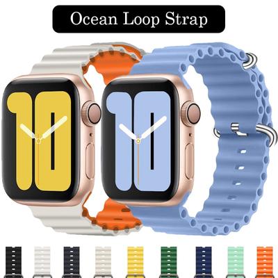 Pasek Oceaniczny do Paska Apple Watch Ultra 49mm 45mm 44mm 40mm 41mm 42mm 38mm Silikonowa Bransoleta Correa do IWatch Ultra Serie 8 7 6 5 4 3 2 1 Se