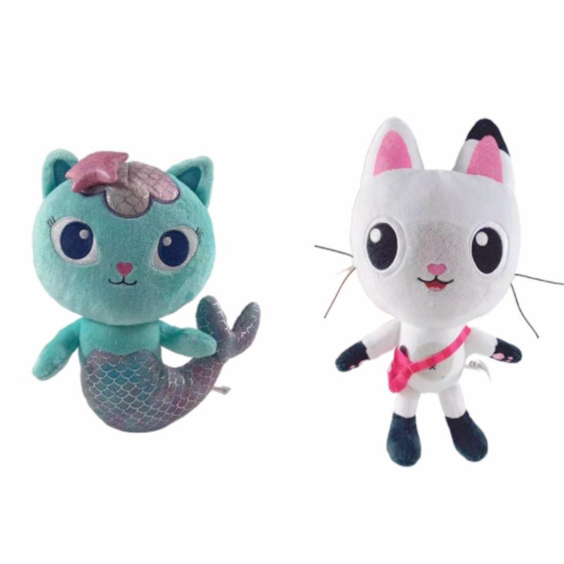 2pcs/lot Gabby's Dollhouse Plush Toy Mercat Mermaid Pandy Paw Cakey Kitty Fairy CatRat Stuffed Animal Plushie Doll Fan Girl Gift