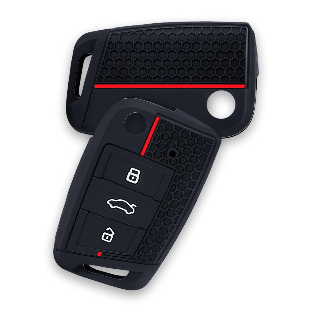 Silicone Car Key Case Cover For Volkswagen Vw Golf 7 Mk7 Tiguan Mk2 For Skoda Octavia 3 A7 Kodiaq - Seat