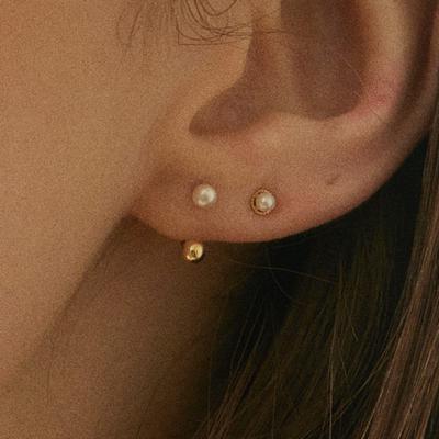 MCCOII 14k U Curve Pearl Ball earring(1EA/2size)