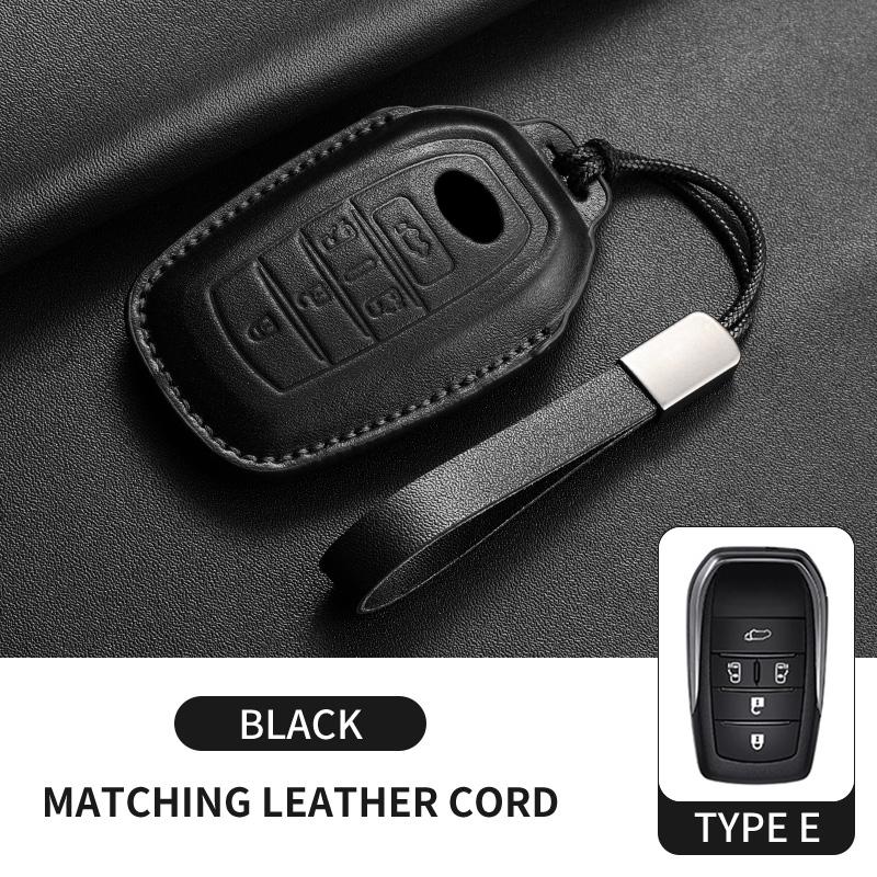 

Leather Car Smart Key Fob Cover Case For Toyota Previa Alphard Vellfire Sienna Granvia Key Protection Shell Keychain Accessories