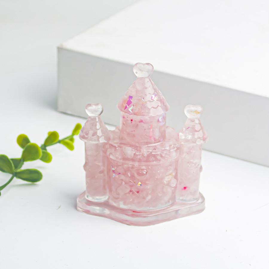 

Natural Crystal Gemstone Fairy Tale Castle Home Decor Gift For Kids Style A