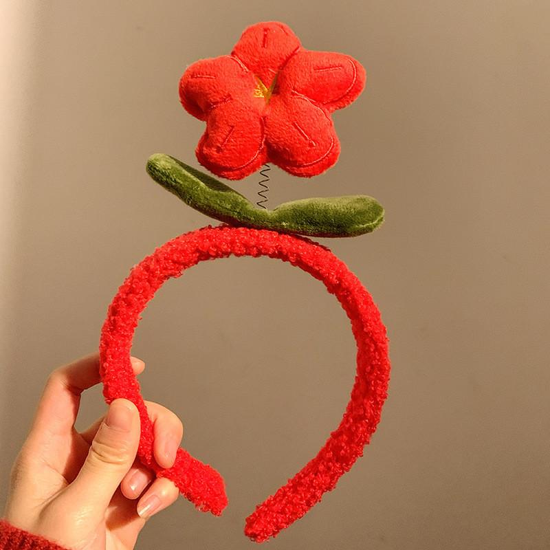 

Lovely Anti-slip Hair Accessories With Floral Design Handcrafted Plush Hairband For Girls