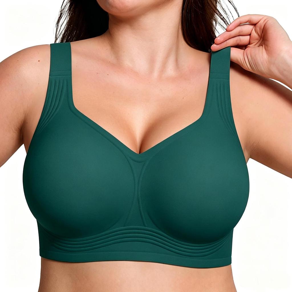 Soft Support Seamless Plus Size Jelly Bra - Comfortable, No Underwire, Big Bust Gathering