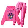 Kpop Demon Hunters Pattern Children Hoodie And Pants Set With Cotton Fabric For Active Kids