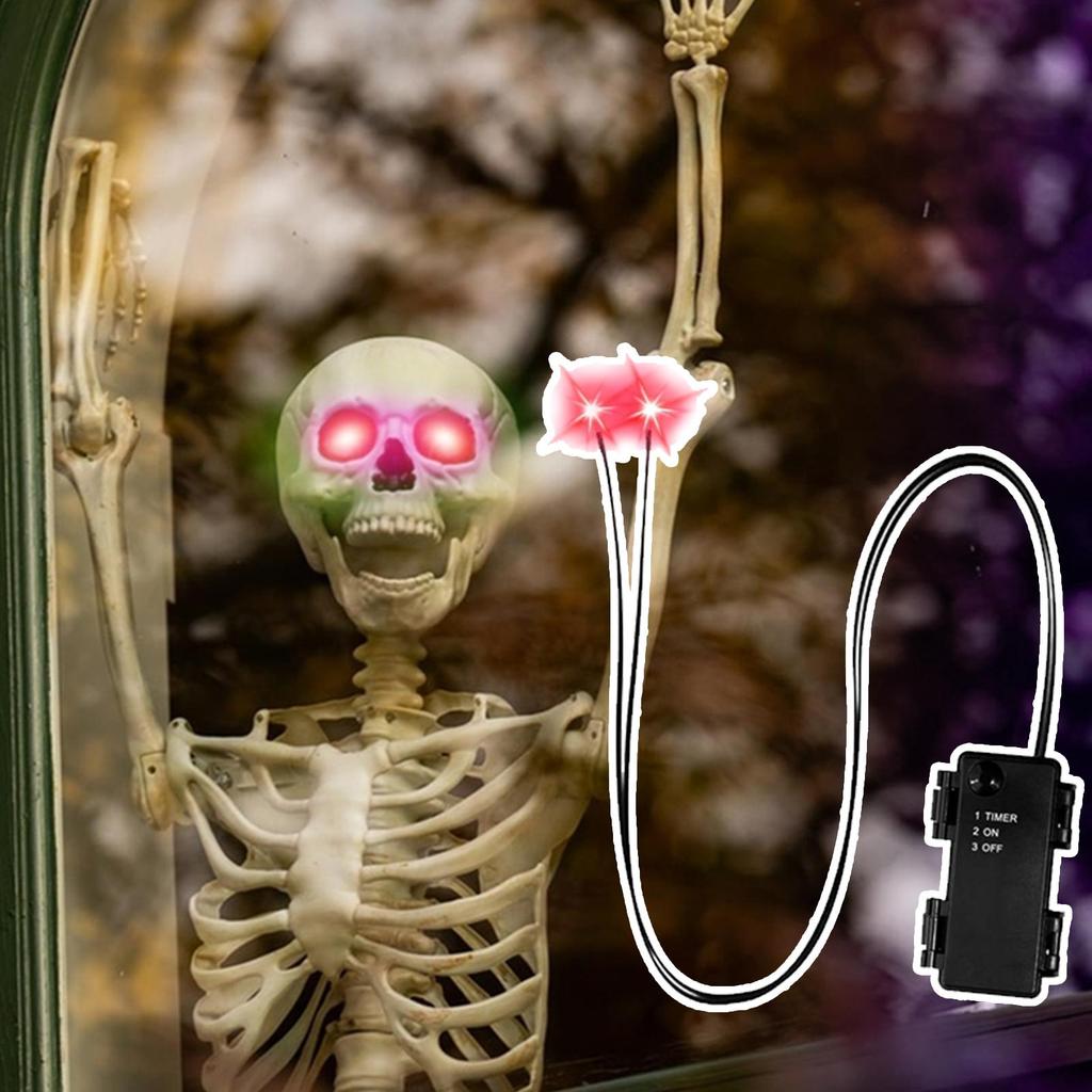Occhi Luminosi a LED per Halloween con Timer Occhi da Scheletro Illuminati Occhi Horror Fai da Te per Maschere Zucche Lapidi e Oggetti di Scena