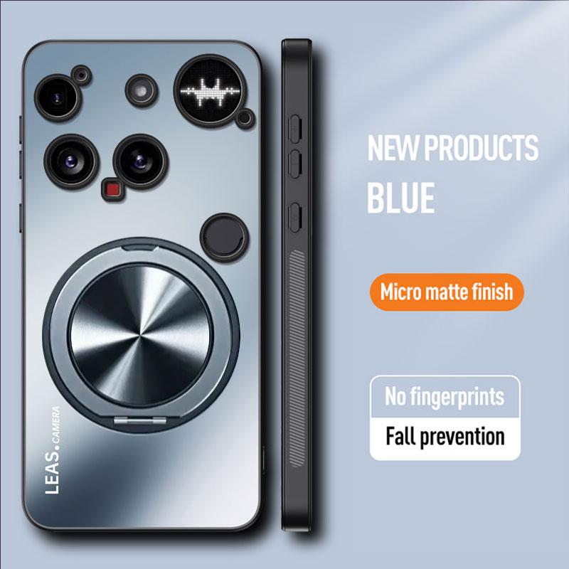 

AG Matte Magnetic Case for Nothing Phone 3 360° Rotating Ring Holder Wireless Charging Hard Cover for Nothing Phone3 3A Pro Nothing Phone (3a) Pro синий