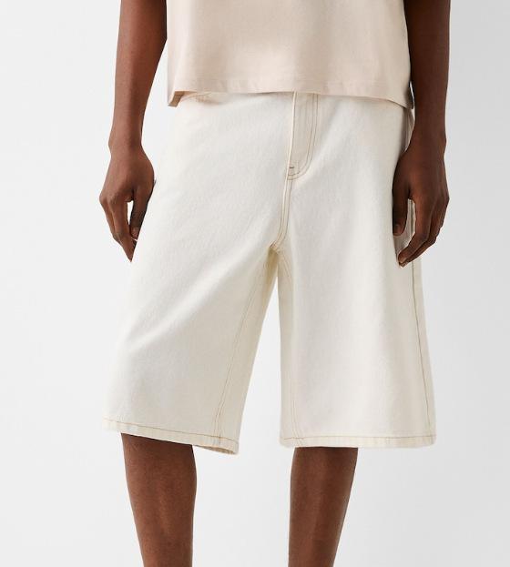 

Men s Casual Denim Shorts, Mid-Length Five-Pocket Stretch Denim Bermuda Shorts in Light Blue, White & Black XXL