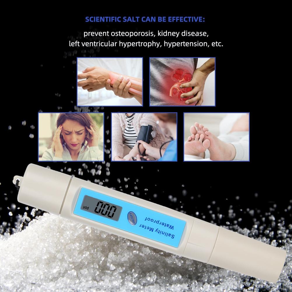 Salinity Tester Digital Display Waterproof SA?3287TDS/EC/CF Saltwater Meter Tester